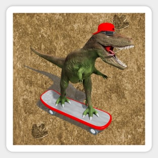 Skateboarding T-Rex Sticker